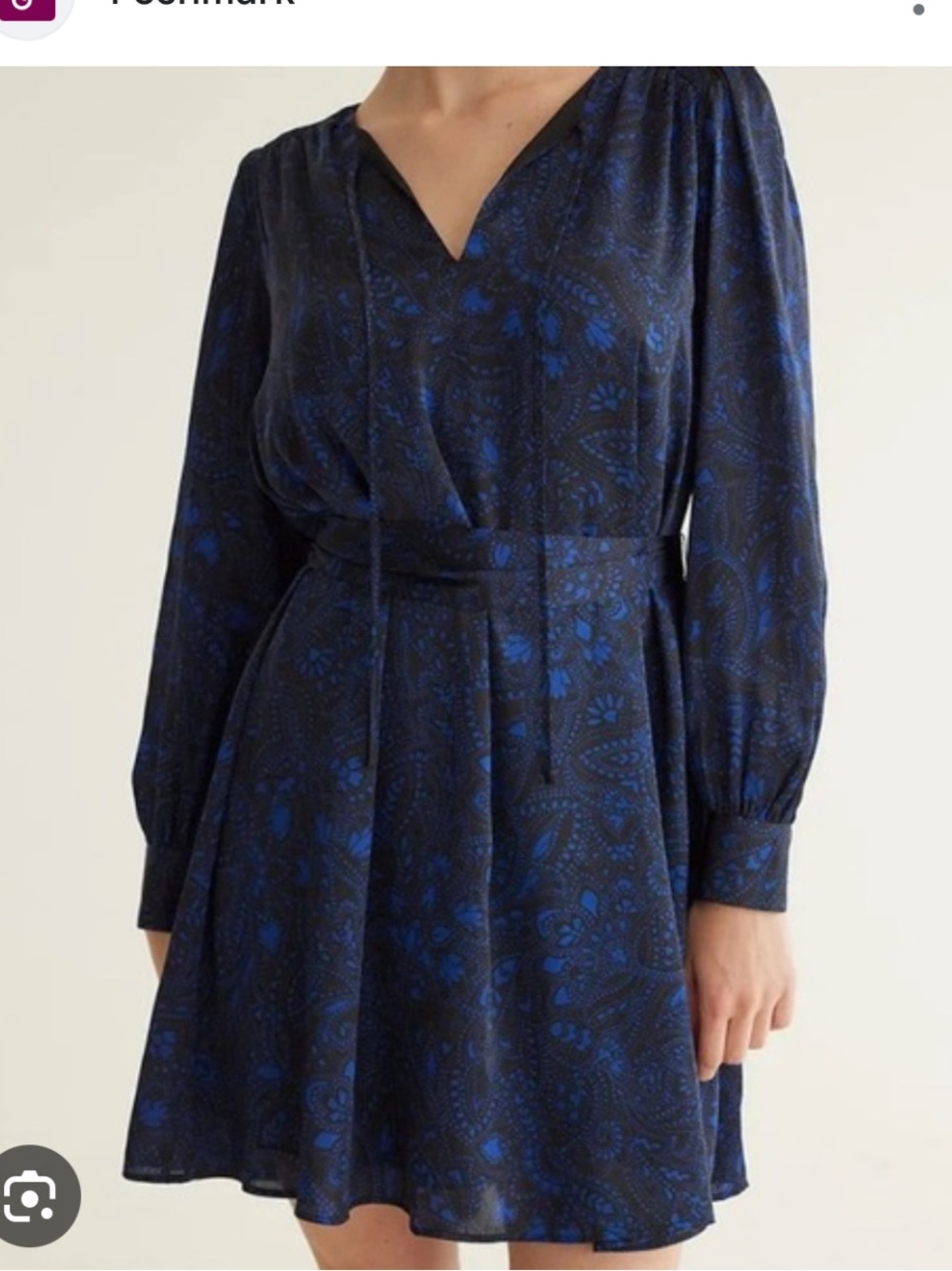 Reitmans royal blue  and Black Patterned Midi Dress